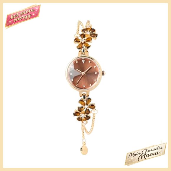 Women\'s Quartz Bracelet Watch with Crystal Accents, Waterproof, 29.5mm